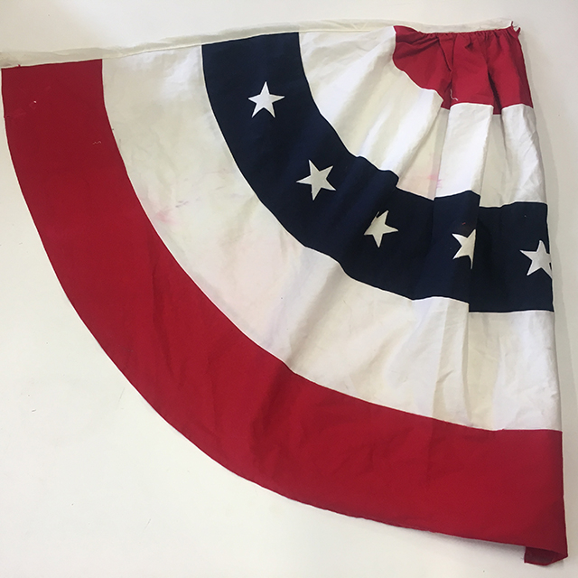 FLAG, Rosette - 1/2 Large USA Pleated Cotton Fan 90 x 90cm